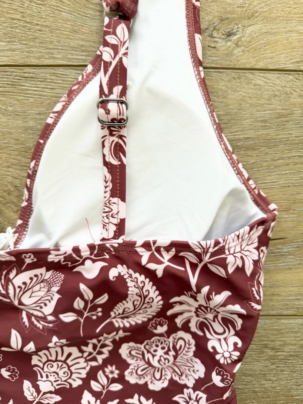 Cupshe‎ Floral Plunging V-Wire Tummy Control One-Piece swimsuit Large NEW